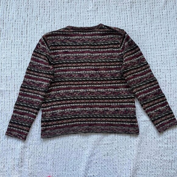 Women's East West Vintage Striped Cardigan Sweater - Size Large - Picture 2 of 4